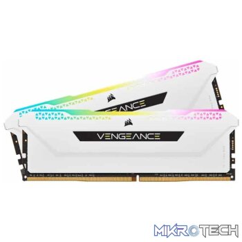 Corsair VENGEANCE RGB PRO SL 32GB (2 x 16GB) DDR4 DRAM 3200MHz CL16 1.35V CMH32GX4M2E3200C16W Memory Kit  White